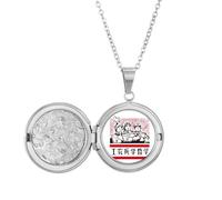 no/no China Red Educational Propaganda Industry Locket Necklace Hold Picture Jewelry Birthday Gift