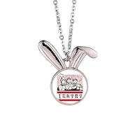 no/no China Red Educational Propaganda Industry Rabbit Necklace Pendant Bunny Animal Jewelry Gift