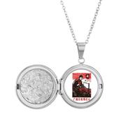 no/no China Red Educational Propaganda Machinery Locket Necklace Hold Picture Jewelry Birthday Gift