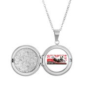 no/no China Red Guide Education Locket Necklace Hold Picture Jewelry Birthday Gift