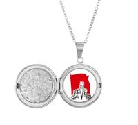 no/no China Red Leader Education Locket Necklace Hold Picture Jewelry Birthday Gift