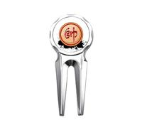 no/no Chinese Chess Red King Golf Divot Tool Golf Ball Marker Repair Tool