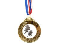 no/no Chinese Ink Style Five Goblins Monster Gold Award Winner Medal First Place Ribbon