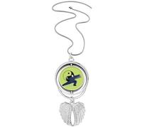 no/no Chinese Kung Fu Tai Boxing Gossip Pendant Angel Wings Rotating Necklace Jewelry