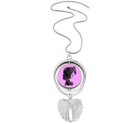 no/no Chinese Outline Dowry Girl Process Pendant Angel Wings Rotating Necklace Jewelry