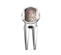 no/no Chinese Paper-cut Style Red Rooster Potted Mural Golf Divot Tool Golf Ball Marker Repair Tool
