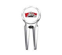 no/no Chinese Red Education Flag Propaganda Golf Divot Tool Golf Ball Marker Repair Tool