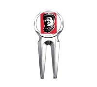 no/no Chinese Red Education Middle-aged Propaganda Golf Divot Tool Golf Ball Marker Repair Tool