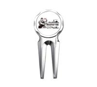 no/no Chinese Red Education Propaganda Confrontation Golf Divot Tool Golf Ball Marker Repair Tool