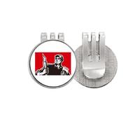 no/no Chinese Red Education Propaganda Culture Golf Ball Marker Hat Cap Clip Enamel Magnetic