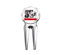 no/no Chinese Red Educational Propaganda Fight Golf Divot Tool Golf Ball Marker Repair Tool