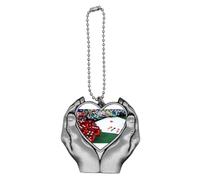 no/no Chip Poker Dice Gambling Photo Car Keychain Heart Pendant Ornament Charm