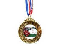 no/no Chip Poker Dice Gambling Photo Gold Award Winner Medal First Place Ribbon