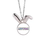 no/no City Radio Amsterdam Building Rabbit Necklace Pendant Bunny Animal Jewelry Gift