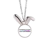 no/no City Radio Copenhagen Building Rabbit Necklace Pendant Bunny Animal Jewelry Gift