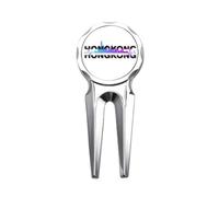 no/no City Radio Hong Kong Building Golf Divot Tool Golf Ball Marker Repair Tool