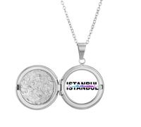 no/no City Radio Istanbul Building Locket Necklace Hold Picture Jewelry Birthday Gift