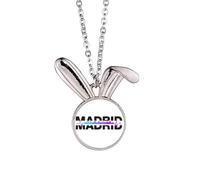 no/no City Radio Madrid Building Rabbit Necklace Pendant Bunny Animal Jewelry Gift