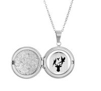 no/no Cockatoo Antler Ecology Art Deco Fashion Locket Necklace Hold Picture Jewelry Birthday Gift