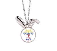 no/no Colombia Ancestral Faly Flag Roots Rabbit Necklace Pendant Bunny Animal Jewelry Gift