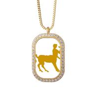 no/no Combination Ferocious Abilities Gods Beasts Abroad Necklace Pendant Diamond Crystal Golden Jewelry