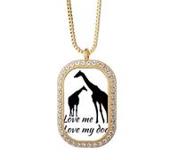 no/no Common Knowledge English Language Culture Giraffe Necklace Pendant Diamond Crystal Golden Jewelry
