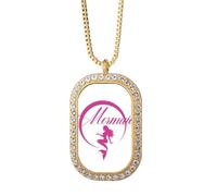 no/no Common Knowledge English Language Culture Necklace Pendant Diamond Crystal Golden Jewelry