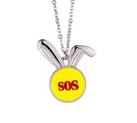 no/no Concise SOS Symbel Art Deco Fashion Rabbit Necklace Pendant Bunny Animal Jewelry Gift