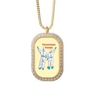 no/no Conquer Disease Triumph Over Illness Necklace Pendant Diamond Crystal Golden Jewelry