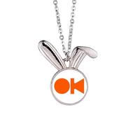no/no Consent Common Knowledge English Language Culture Rabbit Necklace Pendant Bunny Animal Jewelry Gift