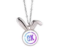 no/no Consent Mottled Judgment Mood Rabbit Necklace Pendant Bunny Animal Jewelry Gift