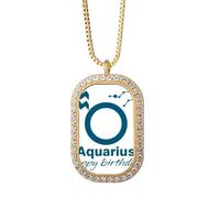 no/no constellation fate birthday celebration Necklace Pendant Diamond Crystal Golden Jewelry