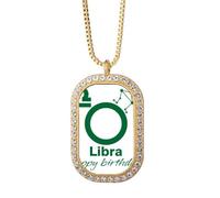 no/no constellation fate birthday celebration Necklace Pendant Diamond Crystal Golden Jewelry