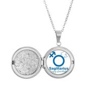 no/no Constellation Fate Birthday Celebration Sagittarius Locket Necklace Hold Picture Jewelry Birthday Gift