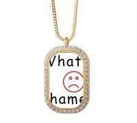 no/no Contrary Understand Language Habits Necklace Pendant Diamond Crystal Golden Jewelry