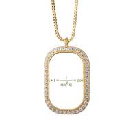 no/no Conversion Mathematical Formula Expressions Calculations Necklace Pendant Diamond Crystal Golden Jewelry