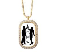 no/no Couple's Wishes Feel Tacit Necklace Pendant Diamond Crystal Golden Jewelry