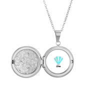 no/no Cowry Shell Sea Art Deco Fashion Locket Necklace Hold Picture Jewelry Birthday Gift