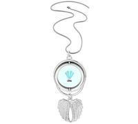 no/no Cowry Shell Sea Art Deco Fashion Pendant Angel Wings Rotating Necklace Jewelry