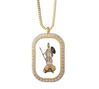 no/no Craft Livestock Pure Goddess Necklace Pendant Diamond Crystal Golden Jewelry