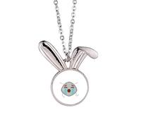 no/no Crying Sad Lost Head Expression Rabbit Necklace Pendant Bunny Animal Jewelry Gift