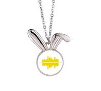 no/no Cultural Symbol Reflection Urban Landscape Architecture Rabbit Necklace Pendant Bunny Animal Jewelry Gift