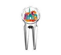 no/no Culture Architecture Landmark Golf Divot Tool Golf Ball Marker Repair Tool