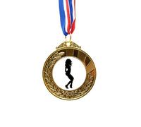 no/no Curly Hair Hot Beautiful Woman Gold Award Winner Medal First Place Ribbon