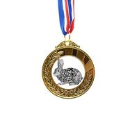 no/no Cute Fat Rabbits Animal Portrait Sketch Gold Award Winner Medal First Place Ribbon