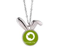 no/no Dad Antarctica Tourism Explore Love Rabbit Necklace Pendant Bunny Animal Jewelry Gift