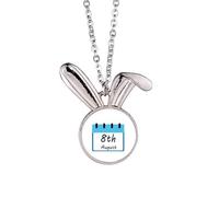 no/no Dad Festival Relax Rest China Man Father Rabbit Necklace Pendant Bunny Animal Jewelry Gift