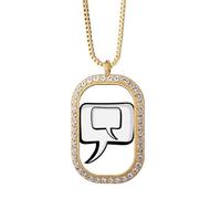no/no Daily Language Chat Dialogue Understanding Necklace Pendant Diamond Crystal Golden Jewelry