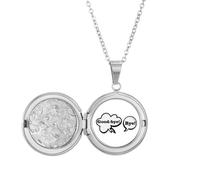 no/no Daily Language Chat Goodbye Greetings Locket Necklace Hold Picture Jewelry Birthday Gift