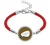 no/no Daily Language Chat Happy Birthday Lucky Red String Bracelet Rope Bracelet Handmade